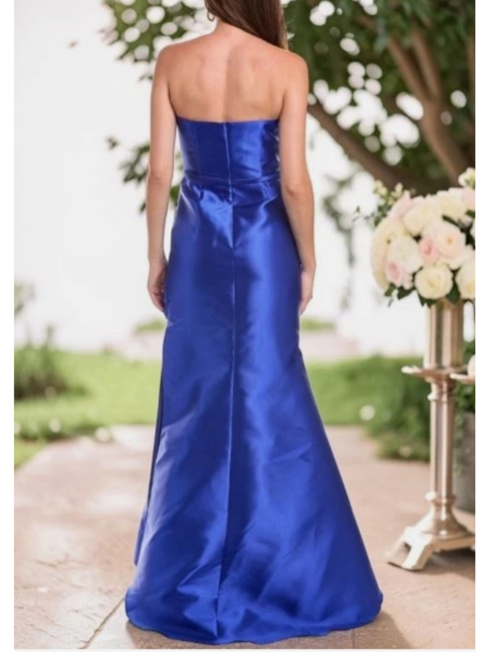NWT Rene Ruiz Collection Blue Satin Embellished Formal Gown Size 8 $349 - Picture 2 of 16